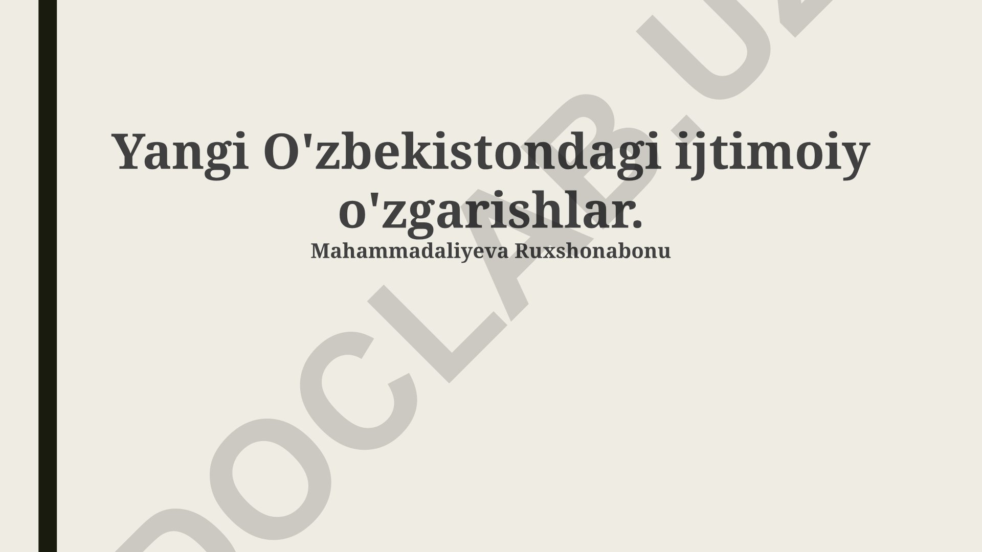 Yangi O'zbekistondagi ijtimoiy o'zgarishlar