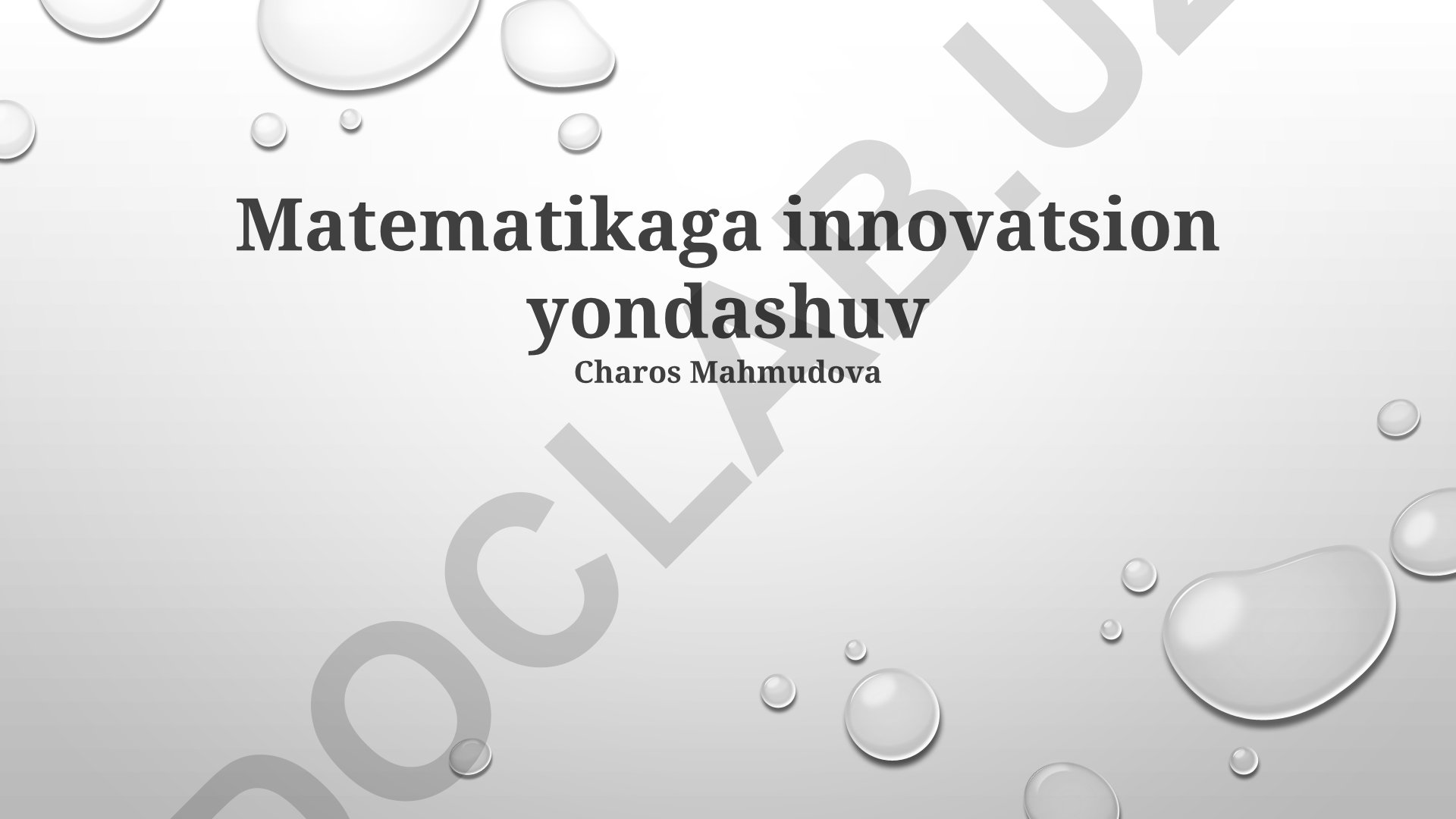Matematikaga innovatsion yondashuv