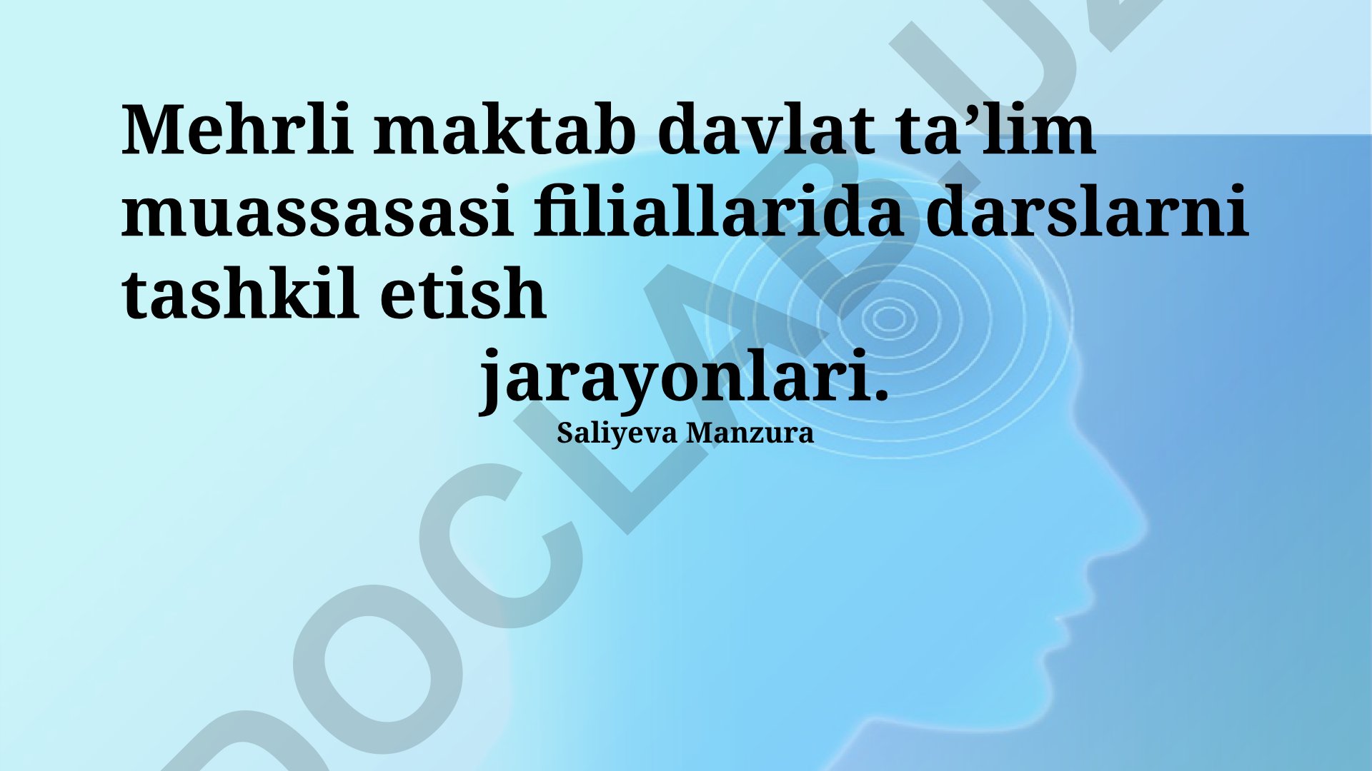 Mehrli maktab filiallarida darslarni tashkil etish jarayonlari