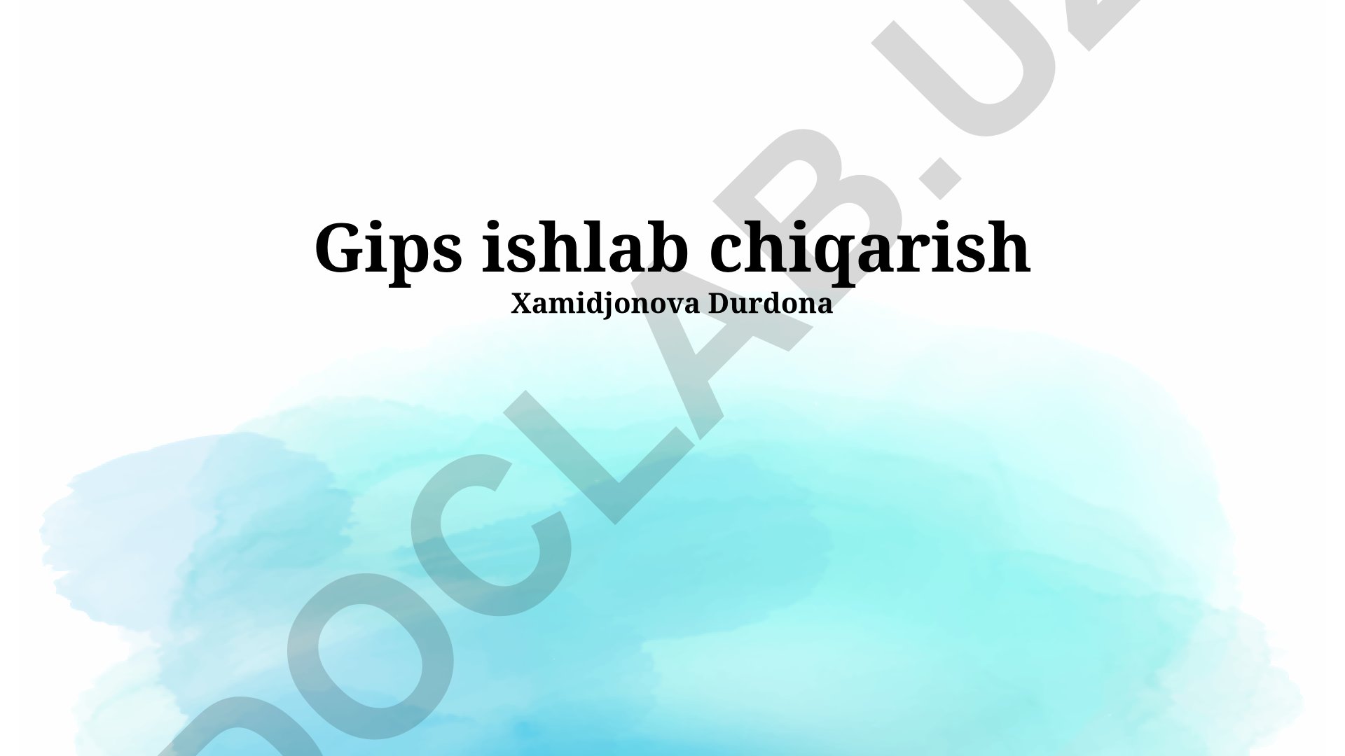 Gips ishlab chiqarish jarayoni, xossalari va iqtisodiy aspektlari
