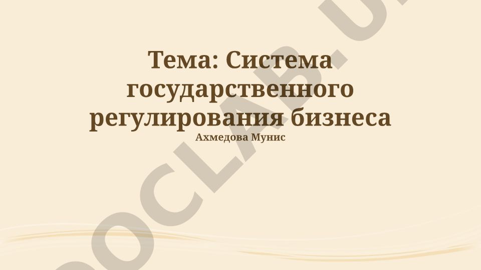 Система государственного регулирования бизнеса
