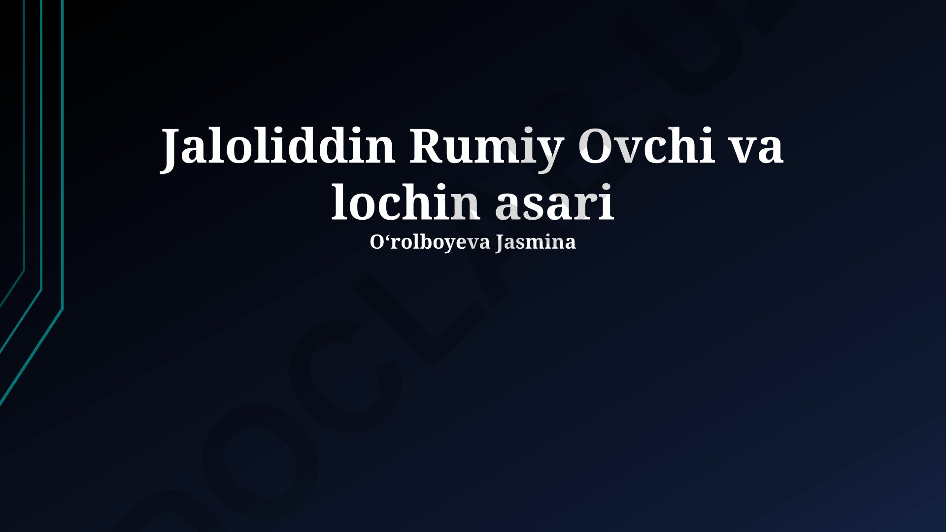 Jaloliddin Rumiyning "Ovchi va lochin" asari tahlili