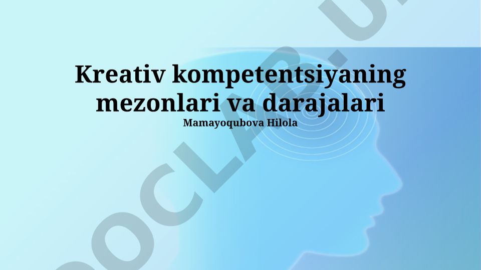 Ijodiy kompetensiyaning mezonlari, darajalari va baholash metodlari