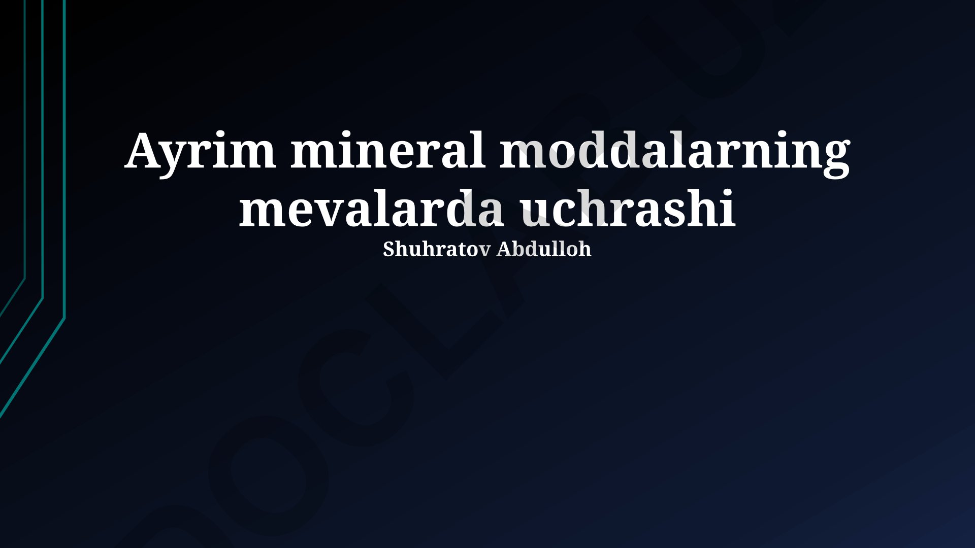 Mevalardagi mineral moddalarning tarkibi va sog'liqqa ta'siri