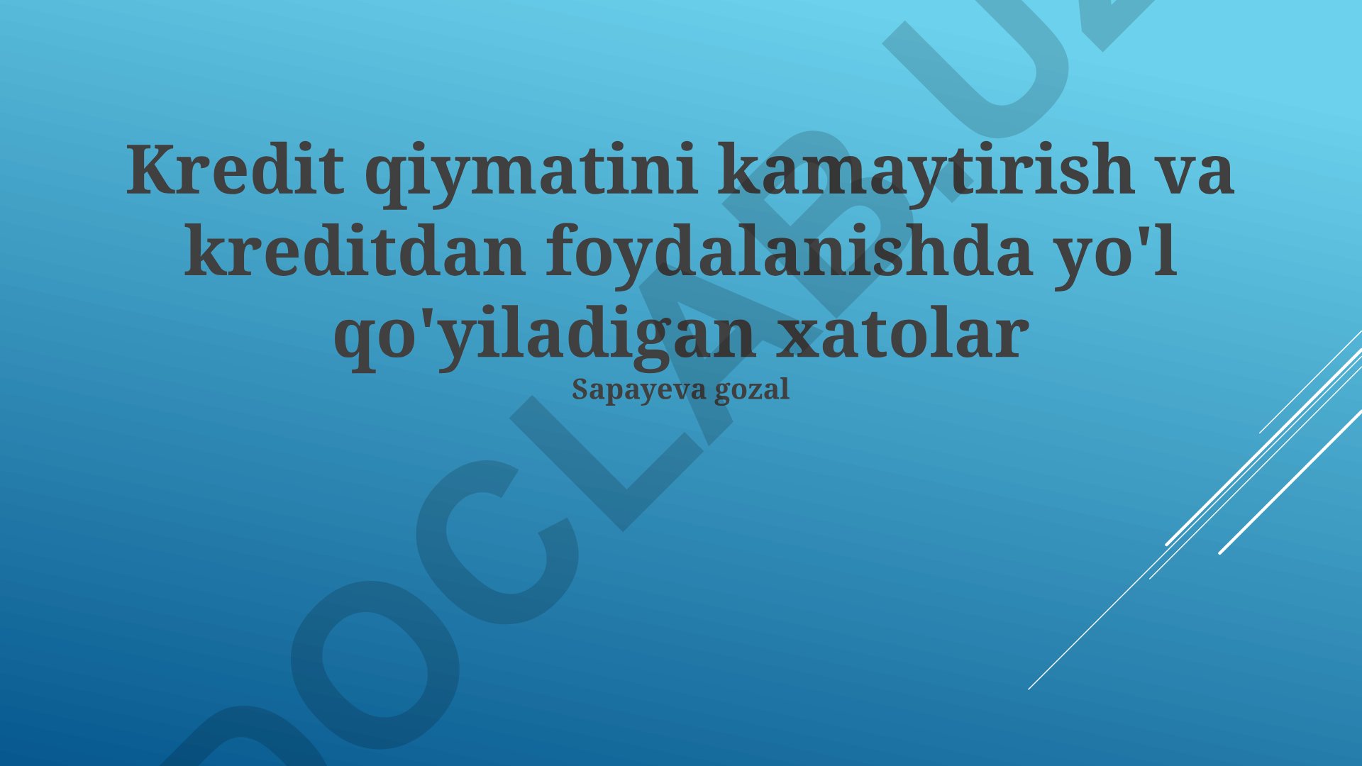 Kredit qiymatini kamaytirish va kreditdan foydalanishda yo'l qo'yiladigan xatolar