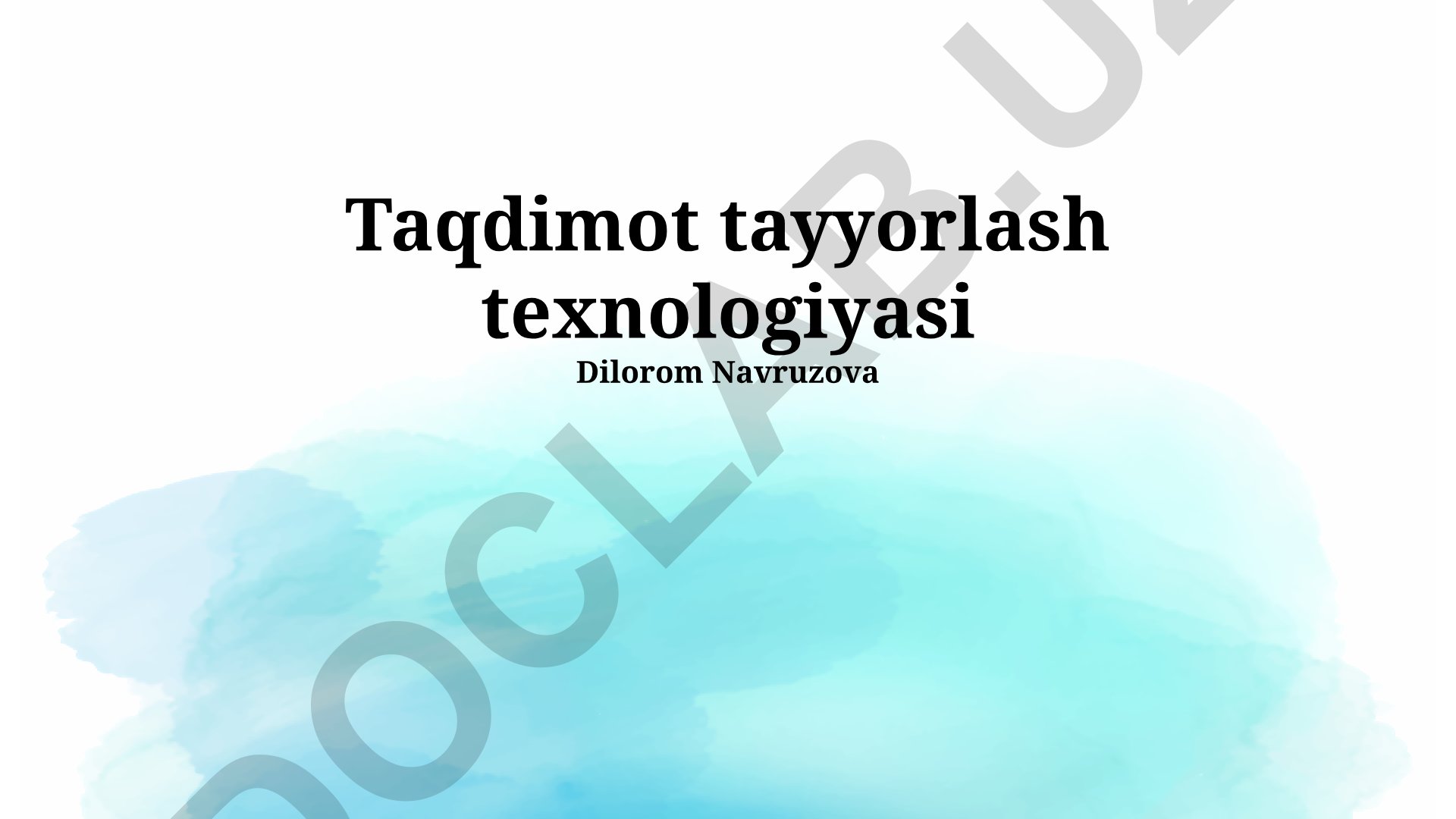 Taqdimot tayyorlash texnologiyasi