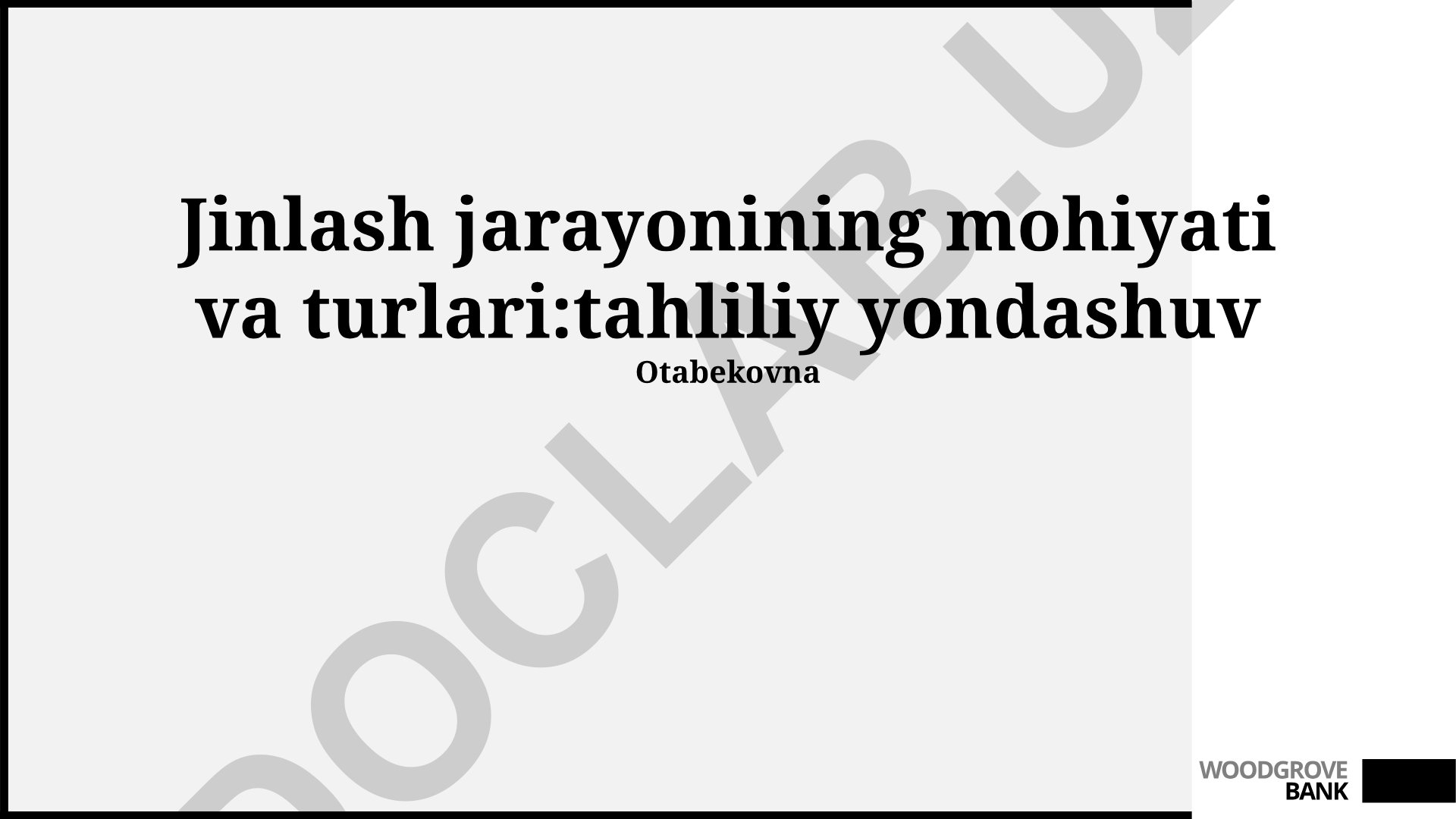 Jinlash jarayonining mohiyati va turlari: tahliliy yondashuv