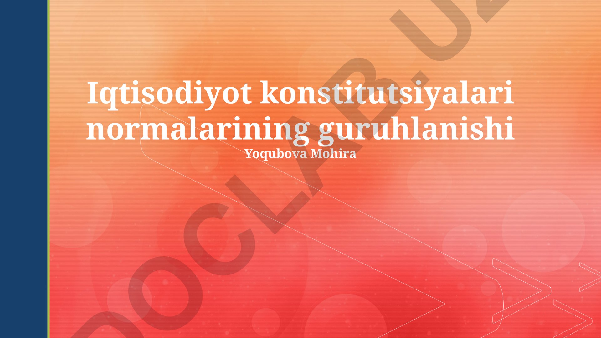 Iqtisodiyot konstitutsiyalari normalarining guruhlanishi
