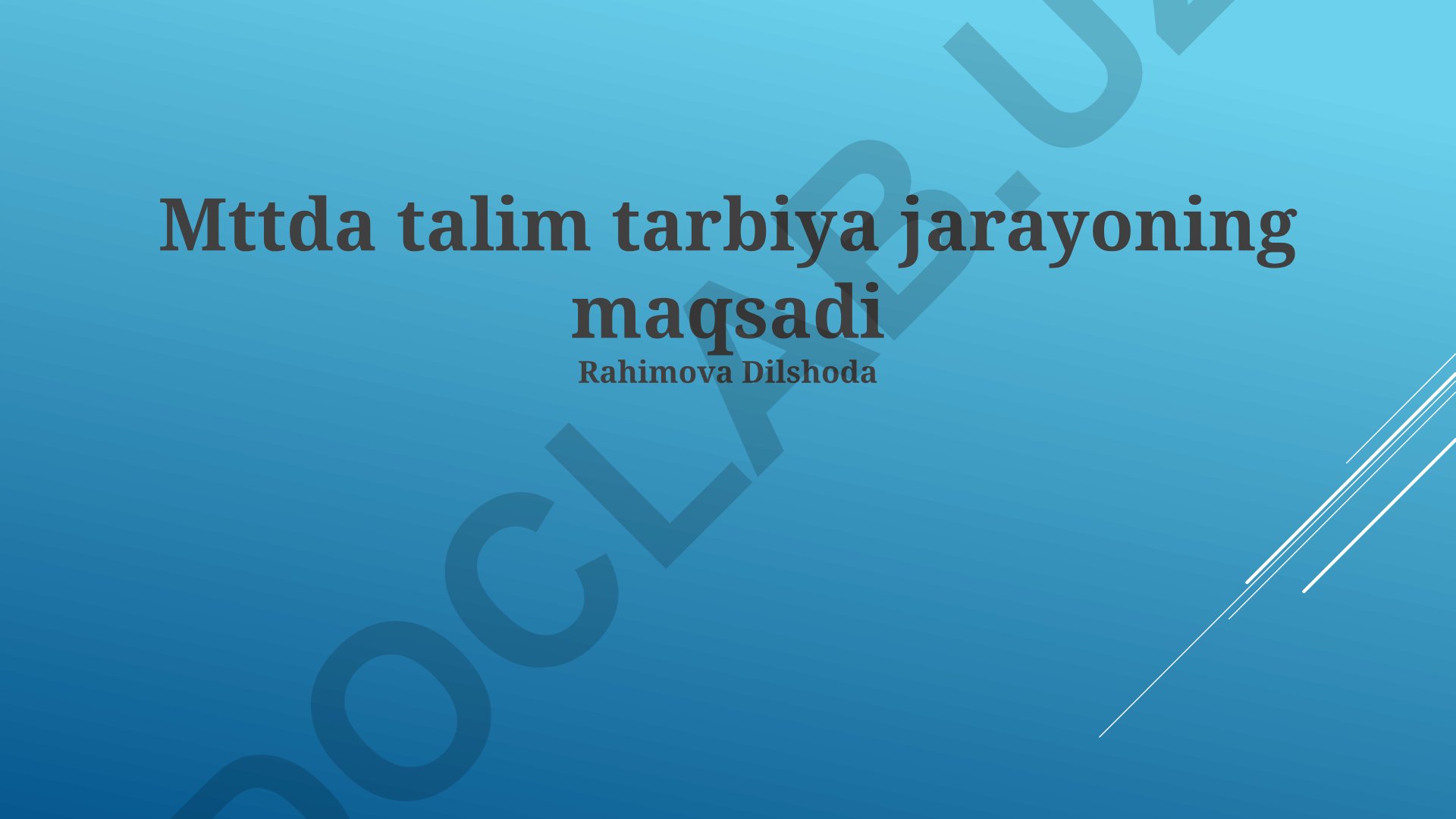 Ta'lim jarayonining maqsadi va zamonaviy ta'lim vazifalari