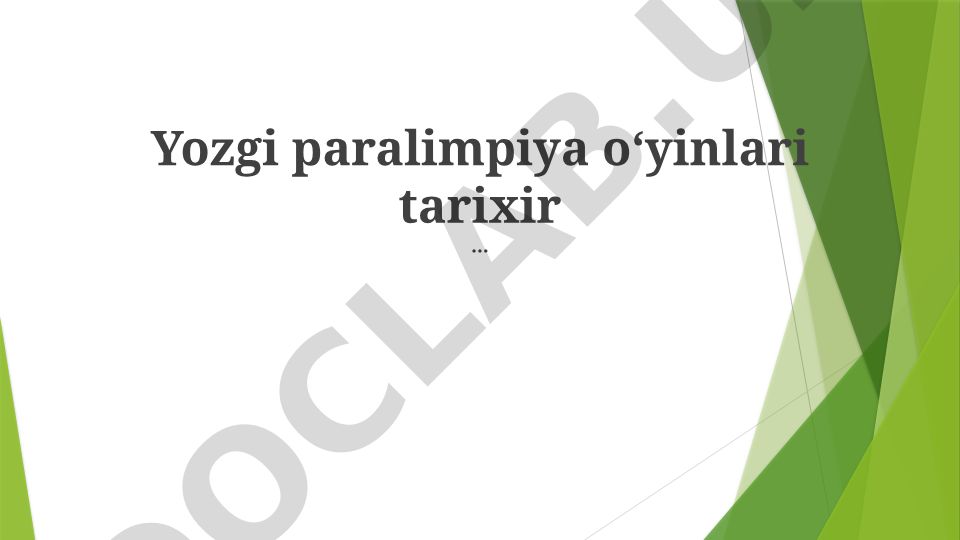 O'zbekistonda Paralimpiya harakatining rivojlanishi va tarixi