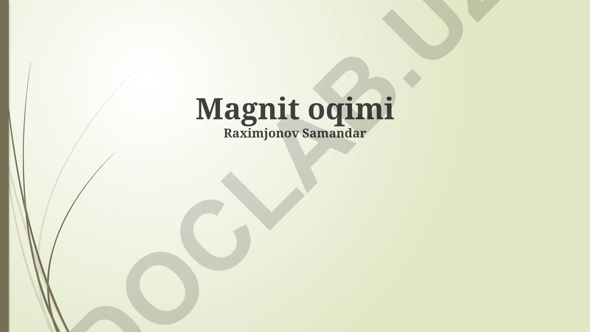 Magnit maydonining mohiyati, xossalari va qo'llanilishi