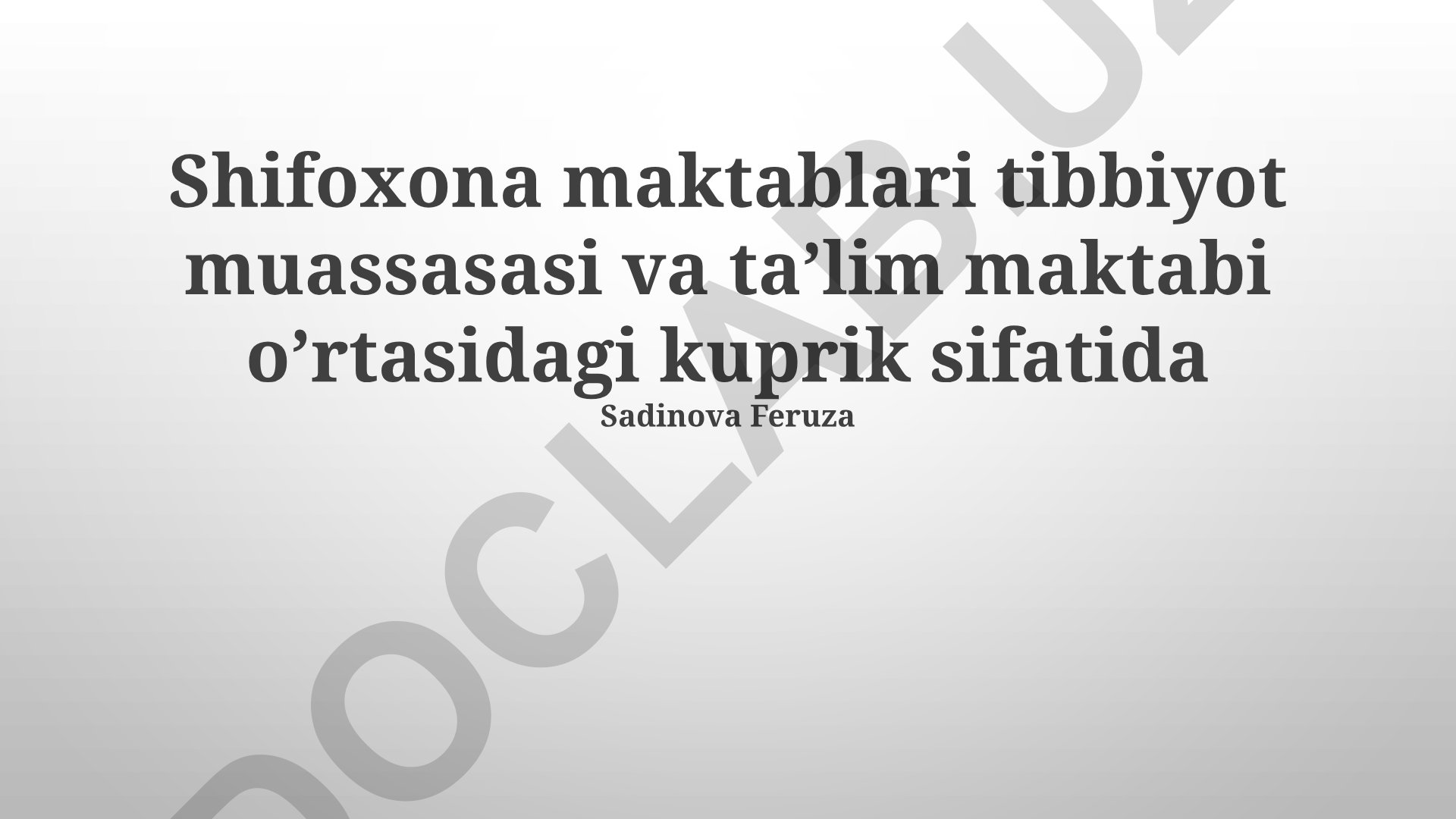 Shifoxona maktablari: tibbiyot muassasasi va ta'lim maktabi o'rtasidagi ko'prik