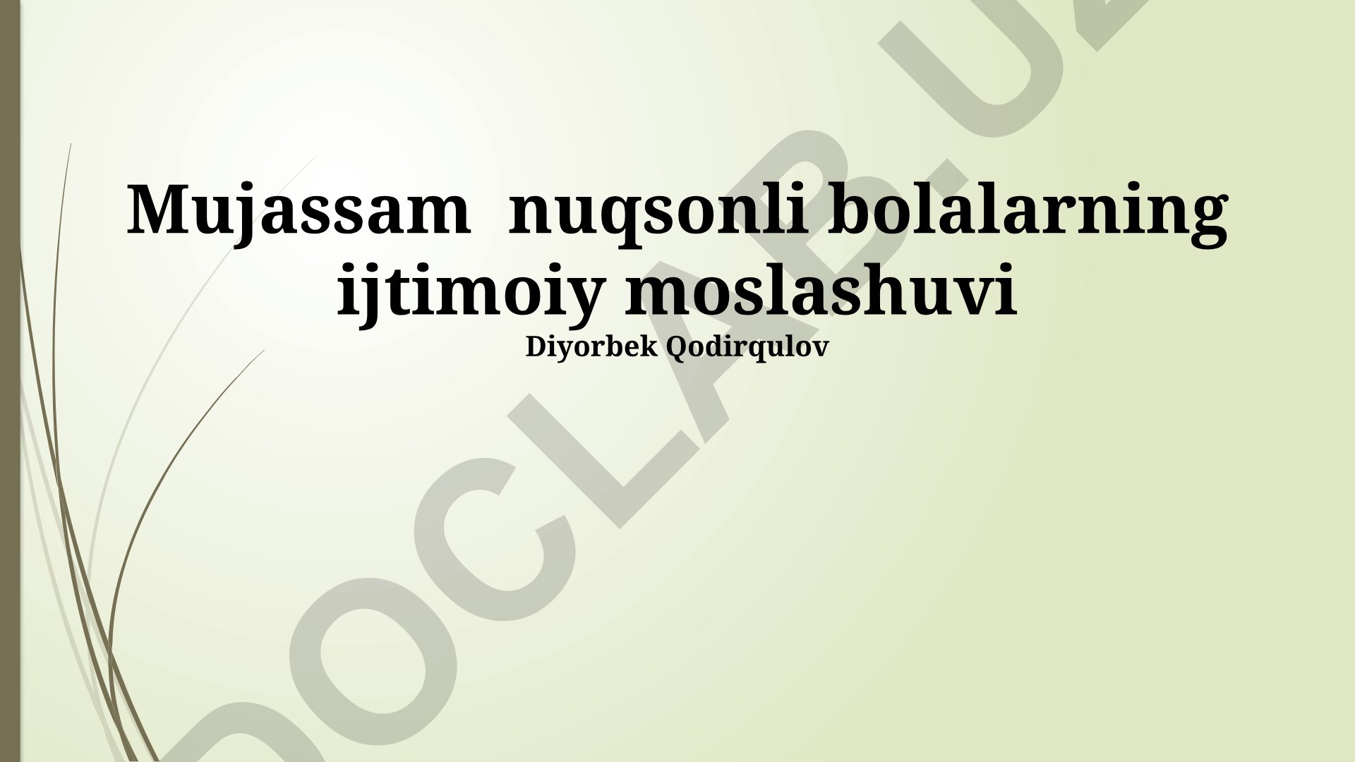 Mujassam nuqsonli bolalarning ijtimoiy moslashuvi