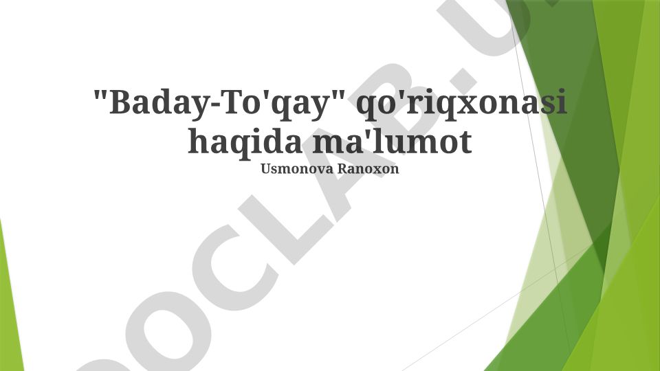 Baday-To'qay qo'riqxonasi faunasi, florasi va ekologik ahamiyati