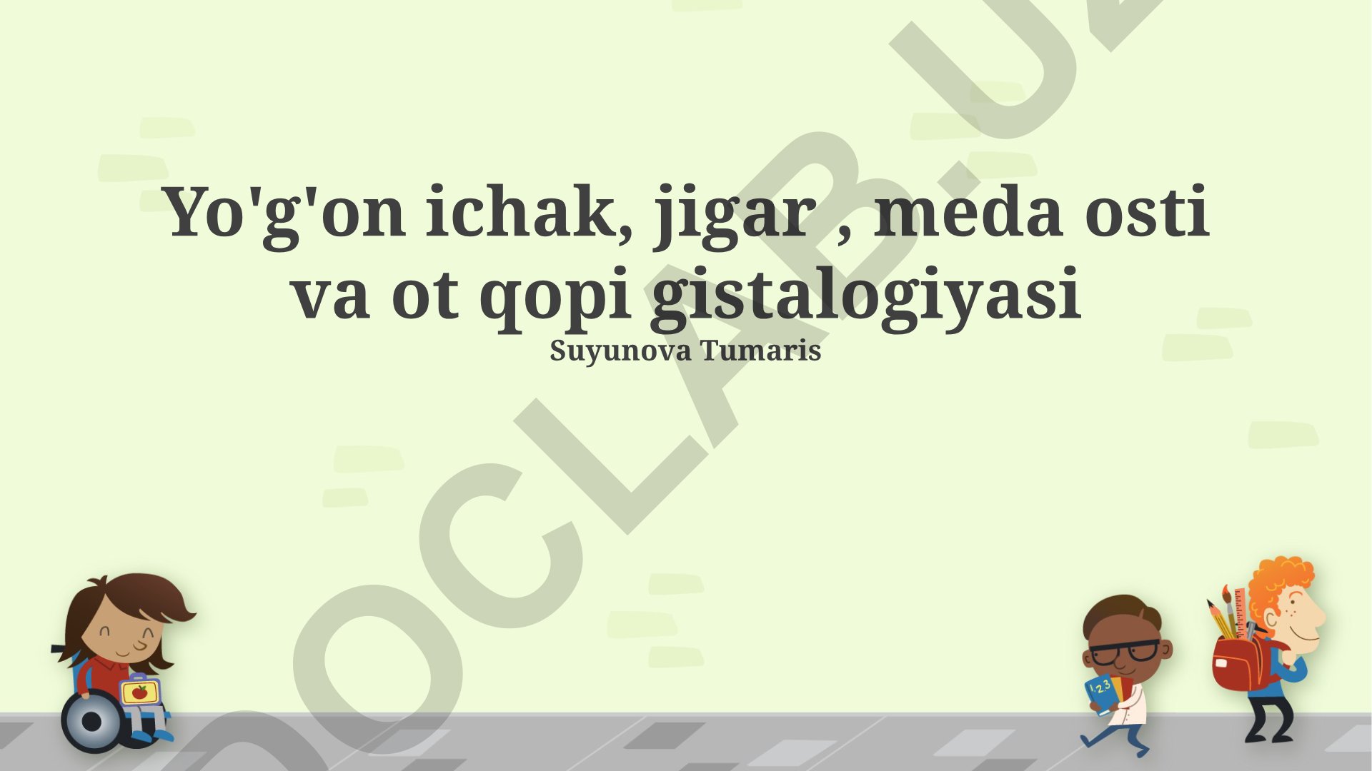 Yo'g'on ichak, jigar, me'da osti bezi va o't pufagi gistologiyasi
