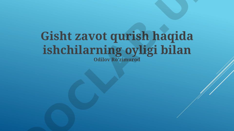 Gisht zavodida ishchilarning maoshi va mehnat shartlari