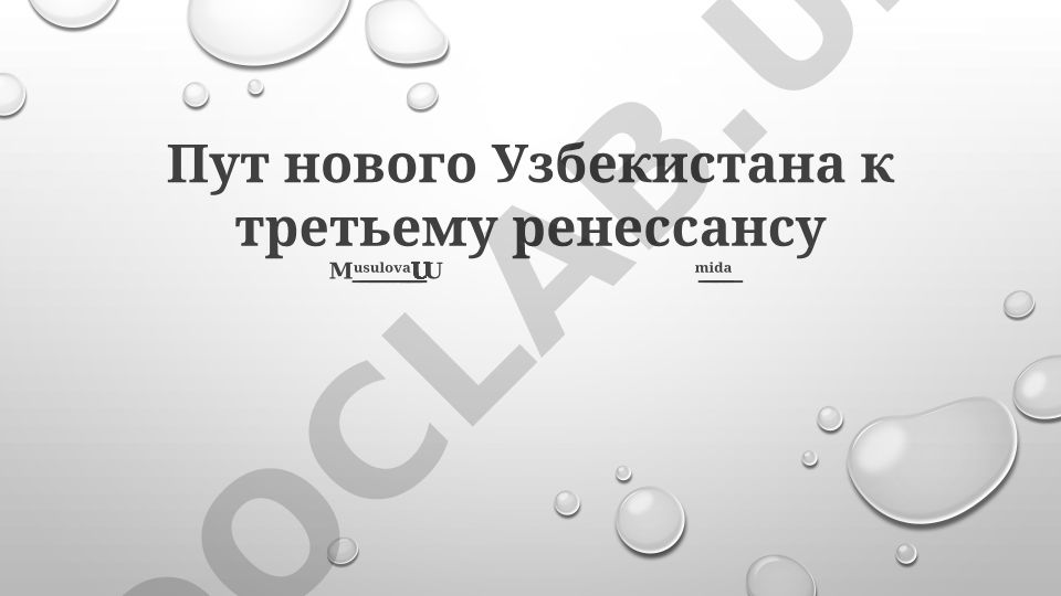 Путь нового Узбекистана к третьему ренессансу