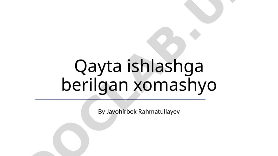 Qayta ishlatilgan xom ashyolarning afzalliklari va qo'llanilishi