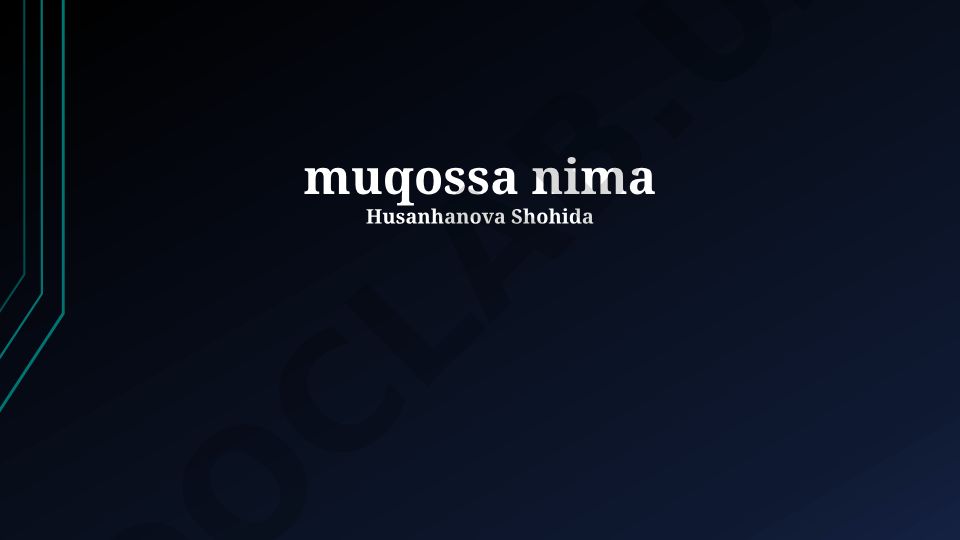 Muqossa: tushunchasi, turlari, qo'llanilishi va kelajagi