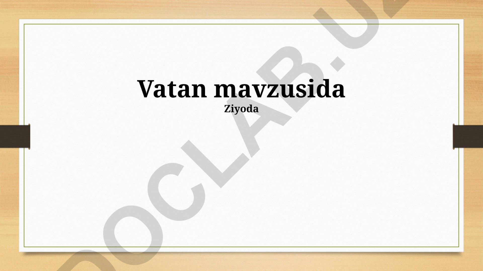 Vatan tuyg'usi, madaniyatlar to'qnashuvi va milliy o'zlikni izlash