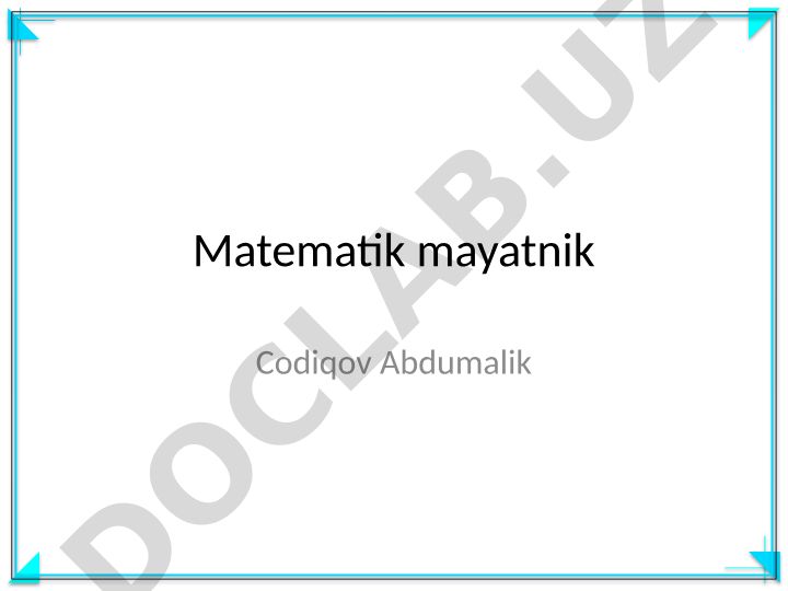 Matematik mayatnik