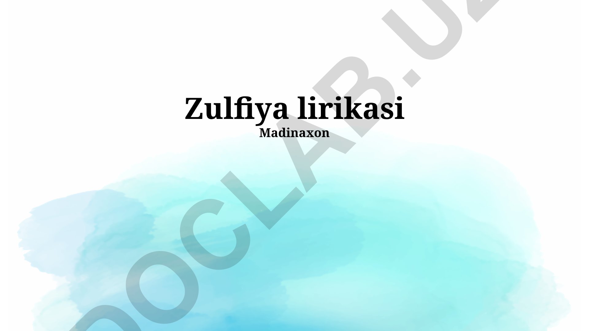 Zulfiya lirikasi: hayoti, ijodi va she'riyatining badiiy xususiyatlari