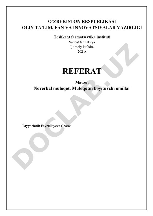 Noverbal muloqot. Muloqotni boyituvchi omillar