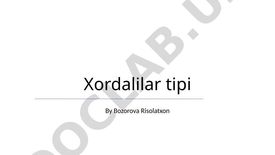 Xordalilar tipi: evolyutsiya, tasnif va xususiyatlar