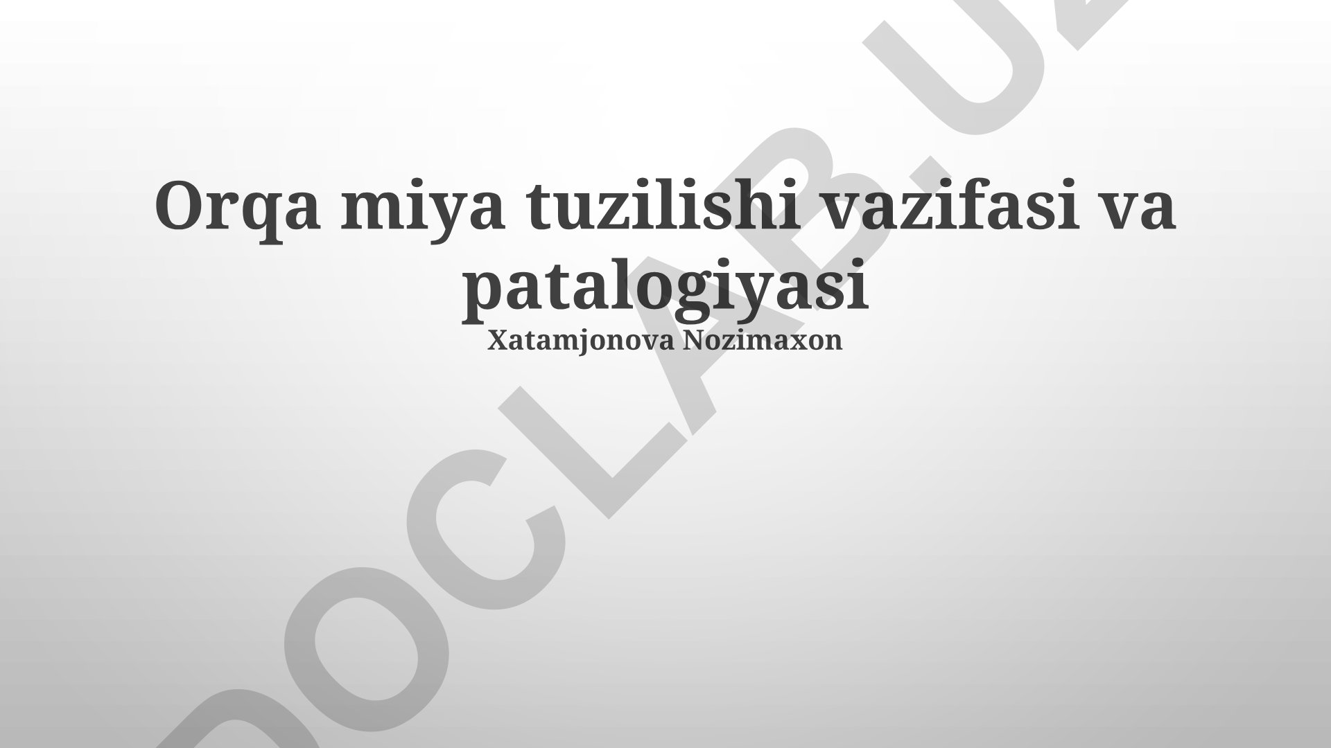 Orqa miya tuzilishi, vazifasi va patalogiyasi