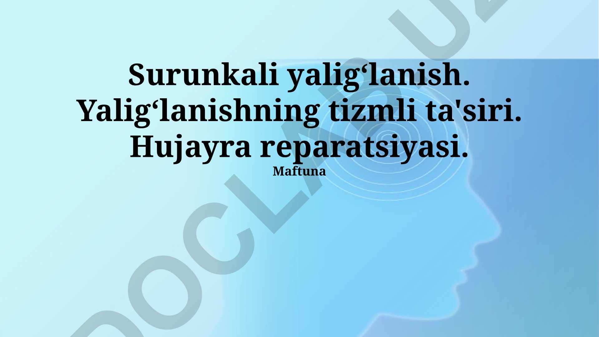 Surunkali yallig'lanishning tizimli ta'siri va hujayra reparatsiyasi
