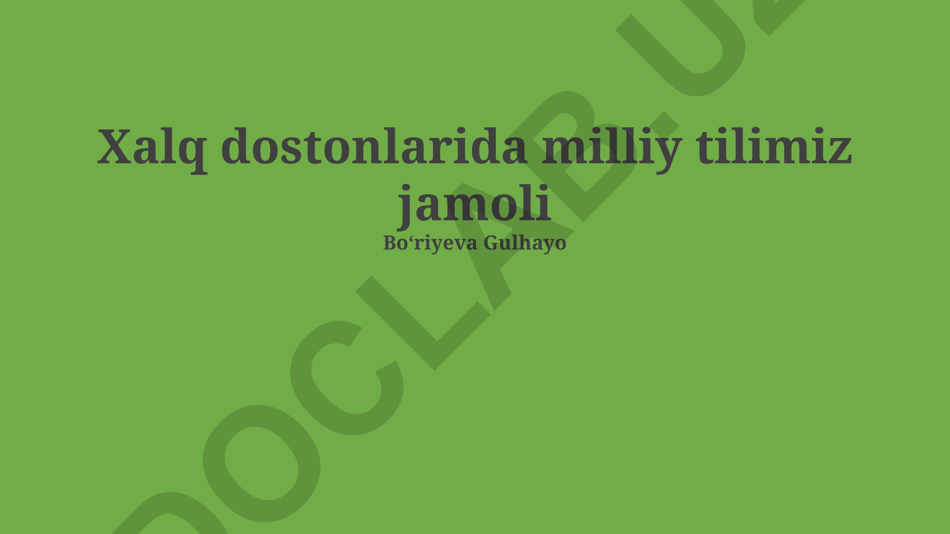 Xalq dostonlarida milliy tilning ifoda vositalari va badiiyligi