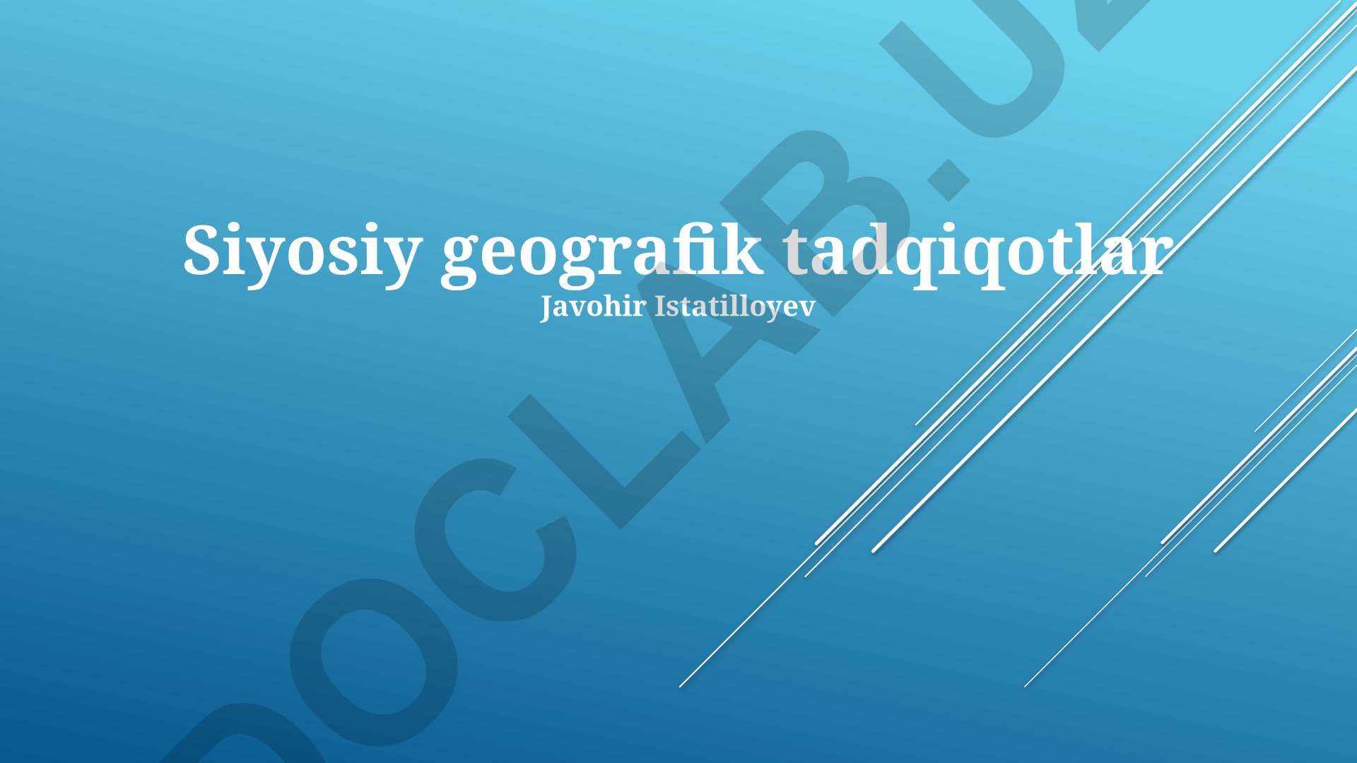 Siyosiy geografik tadqiqotlarda zamonaviy texnologiyalar va tahlil usullari