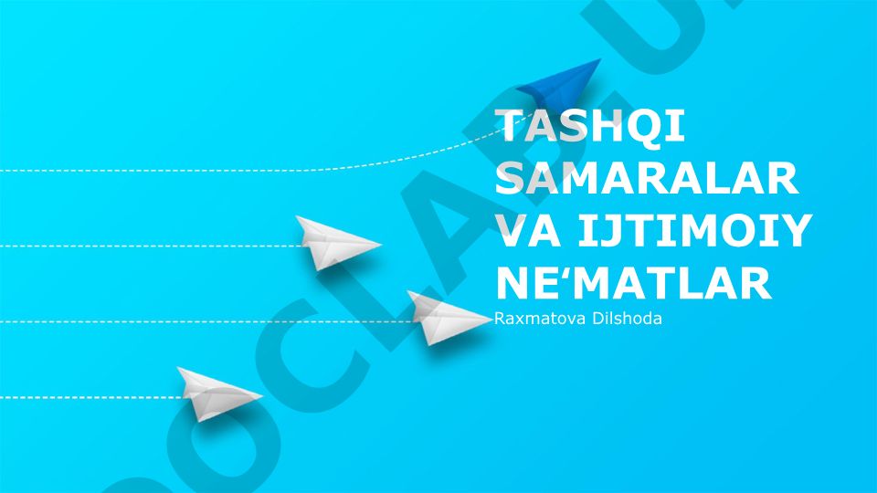 Tashqi samaralar va ijtimoiy ne'matlar