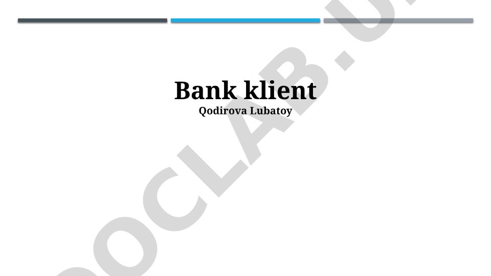 Bank xizmatlari va mijozlar bilan ishlashda xavflarni boshqarish