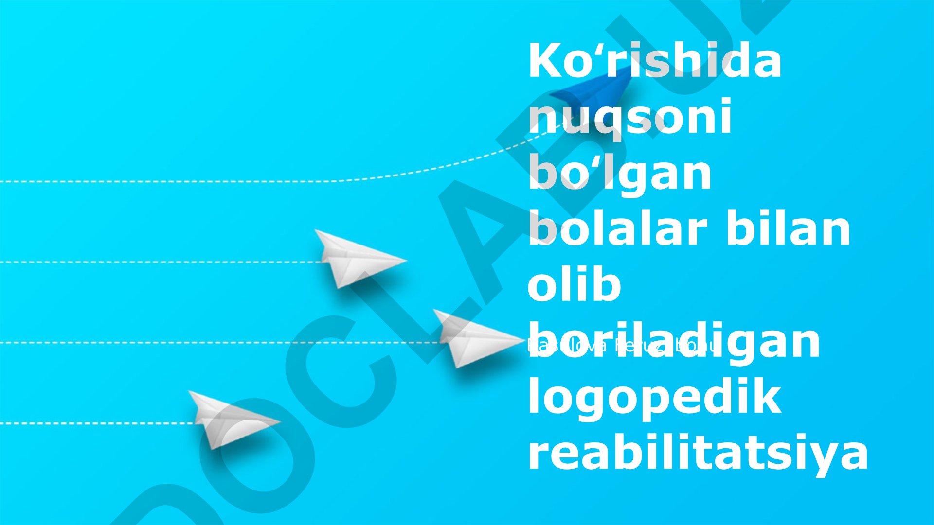 Ko'rish qobiliyati buzilgan bolalar bilan logopedik reabilitatsiya