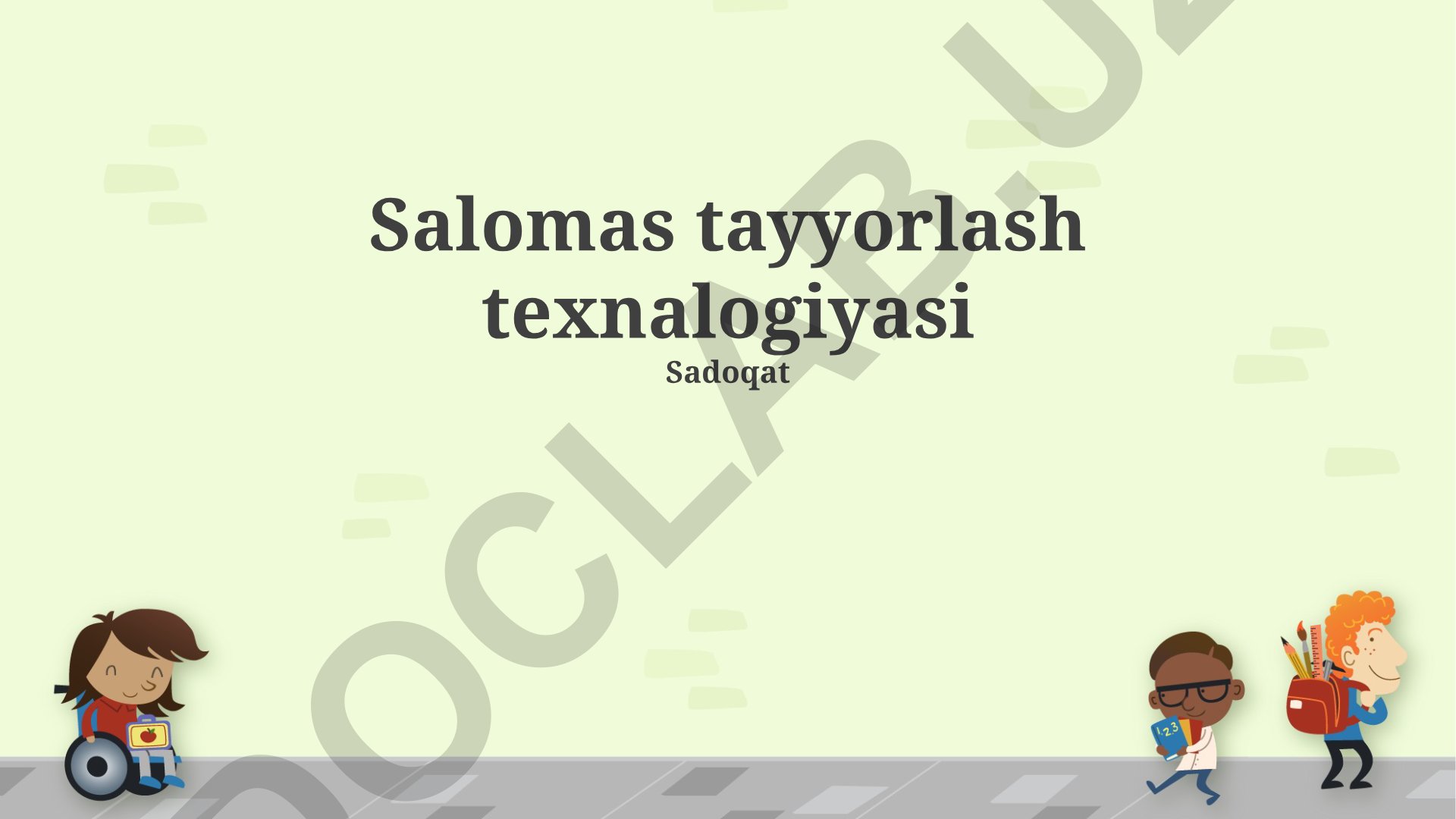 Salomas tayyorlash texnologiyasi