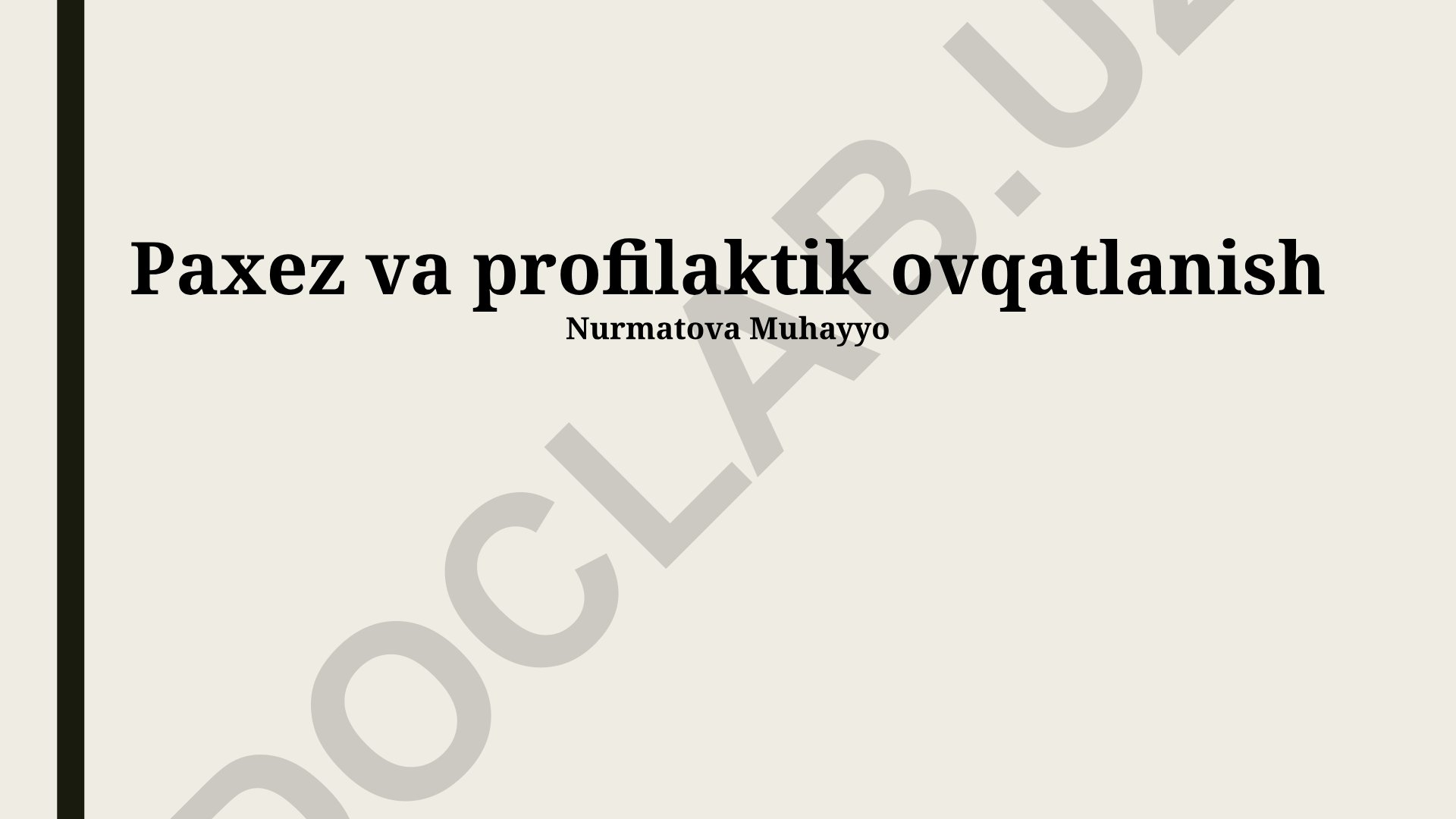 Paxez va profilaktik ovqatlanish