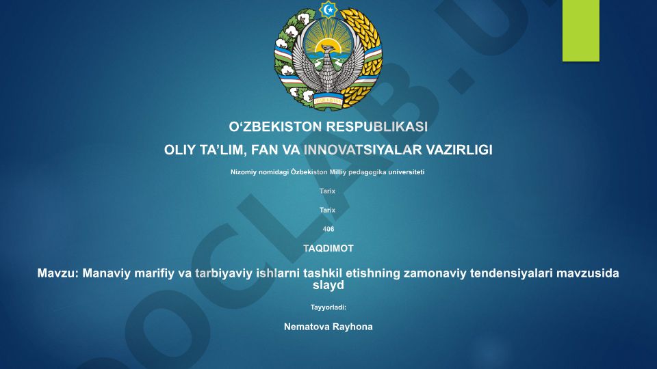 Ma'naviy marifiy va tarbiyaviy ishlarni tashkil etishning zamonaviy tendensiyalari