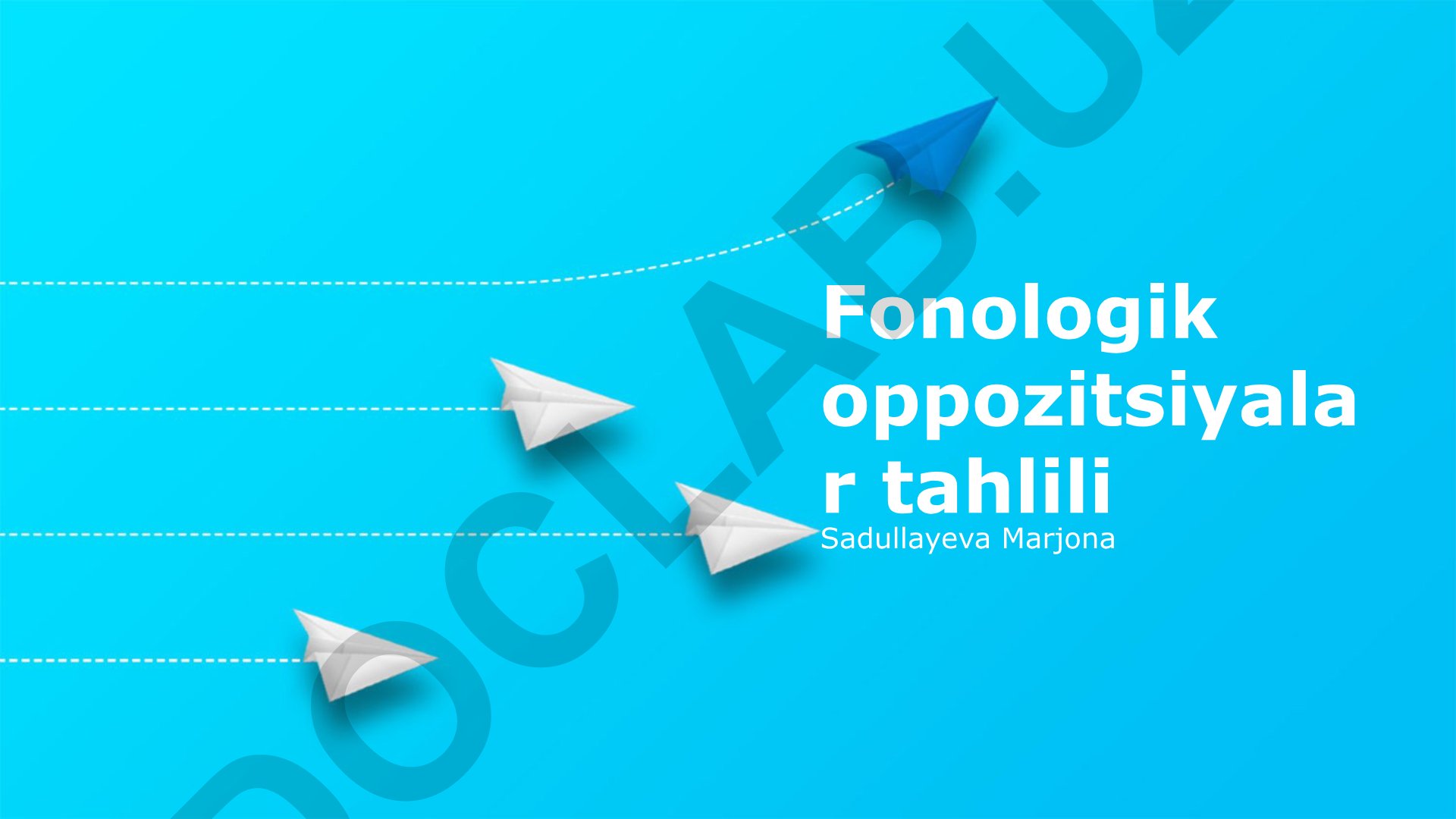 Fonologik oppozitsiyalar tahlili