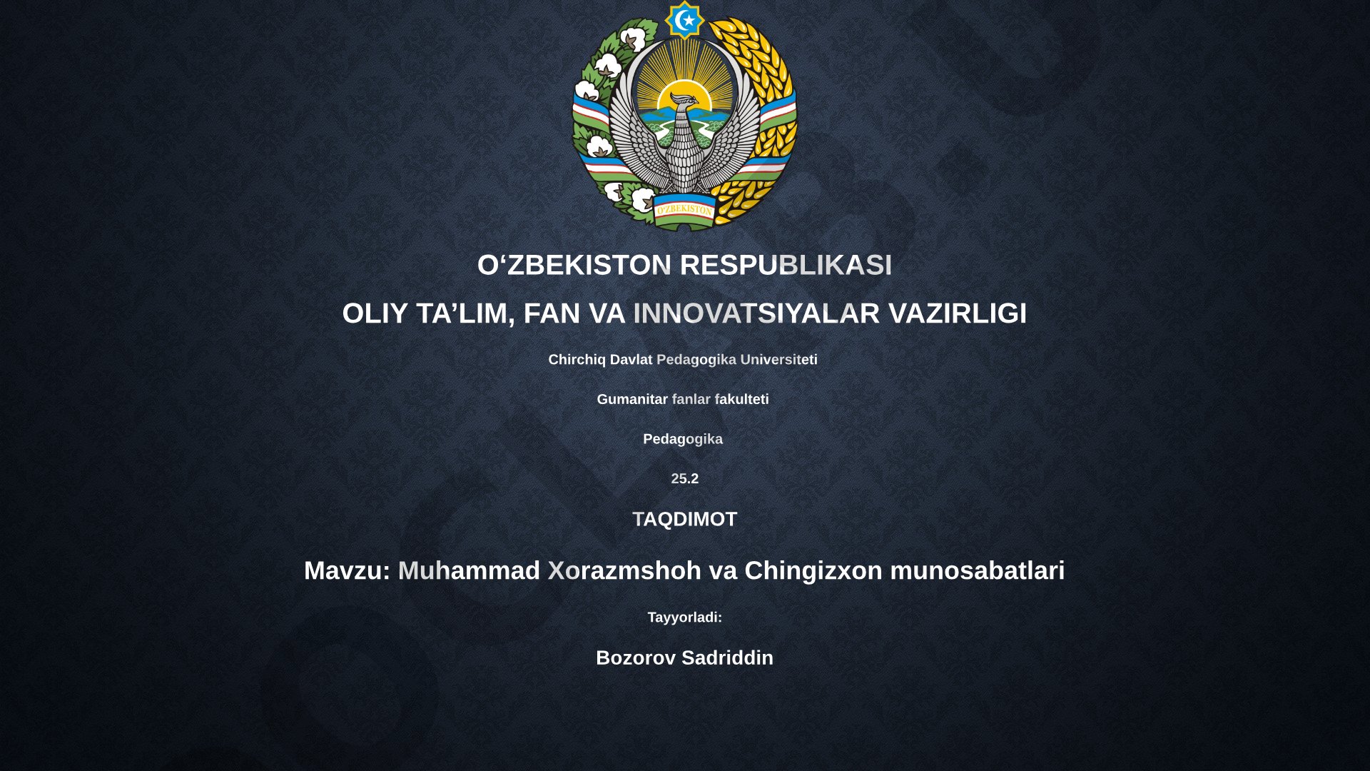 Muhammad Xorazmshoh va Chingizxon munosabatlari