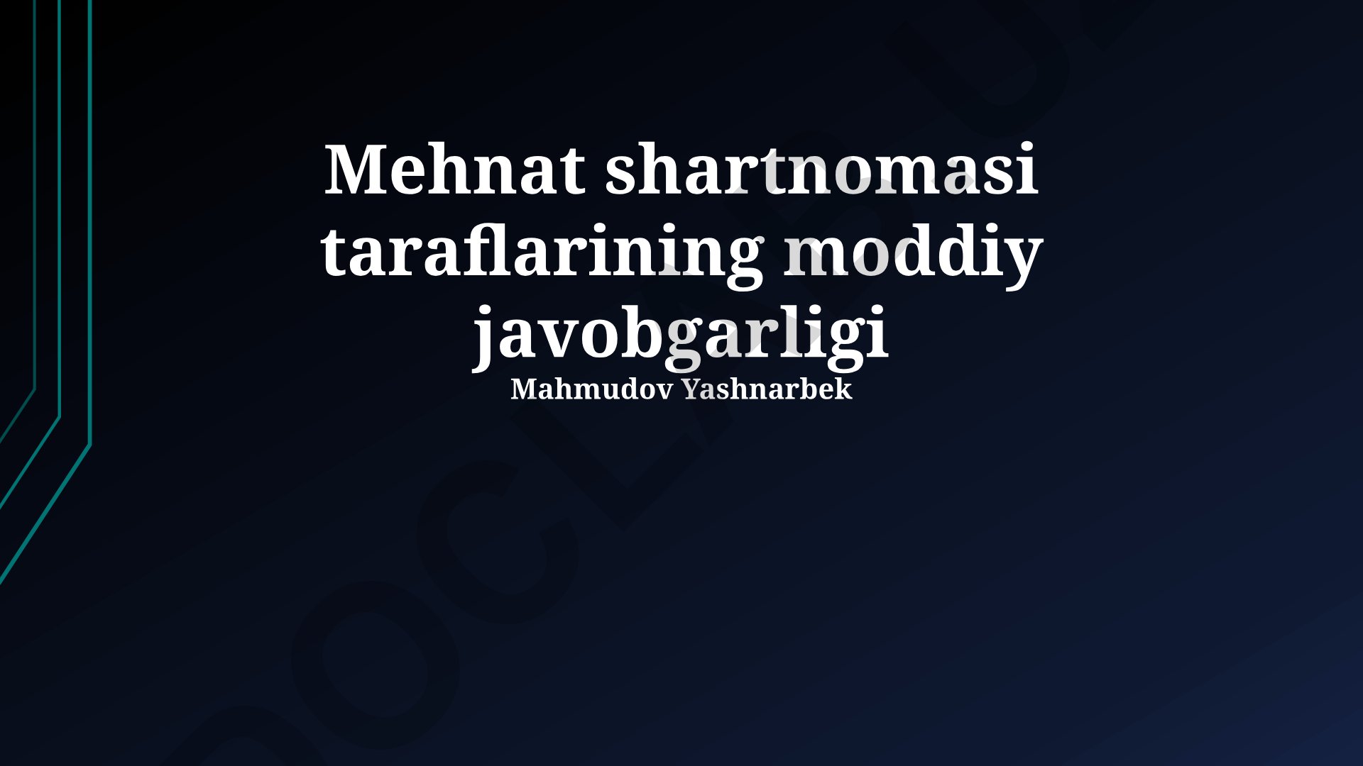 Mehnat shartnomasi taraflarining moddiy javobgarligi