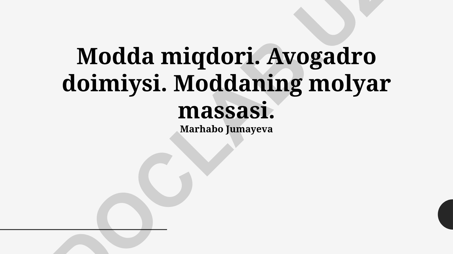 Modda miqdori, molyar massa va Avogadro soni