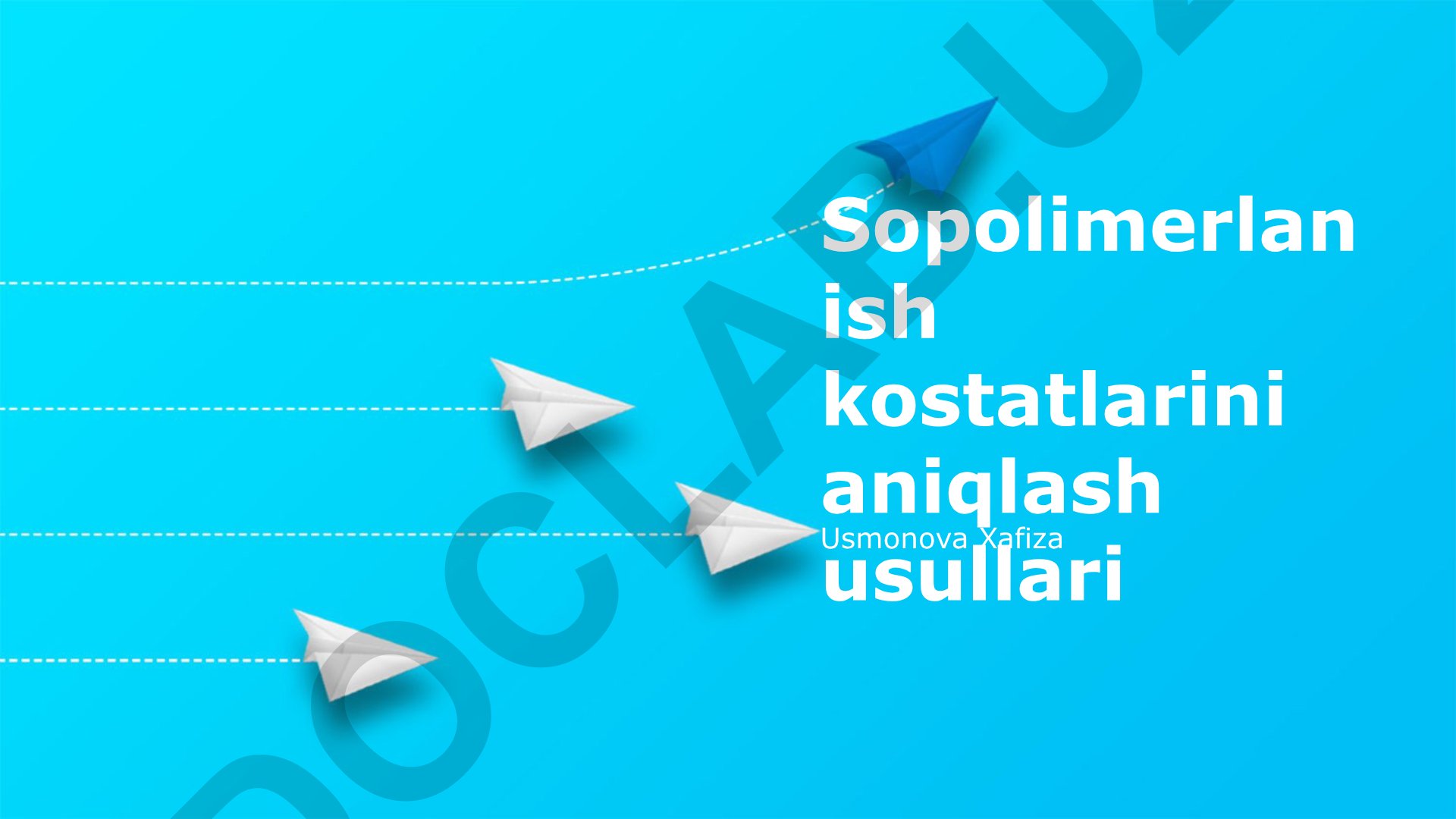 Sopolimerlanish kostatlarini aniqlash usullari