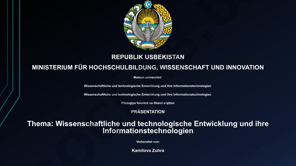 Wissenschaftliche und technologische Entwicklung und ihre Informationstechnologien
