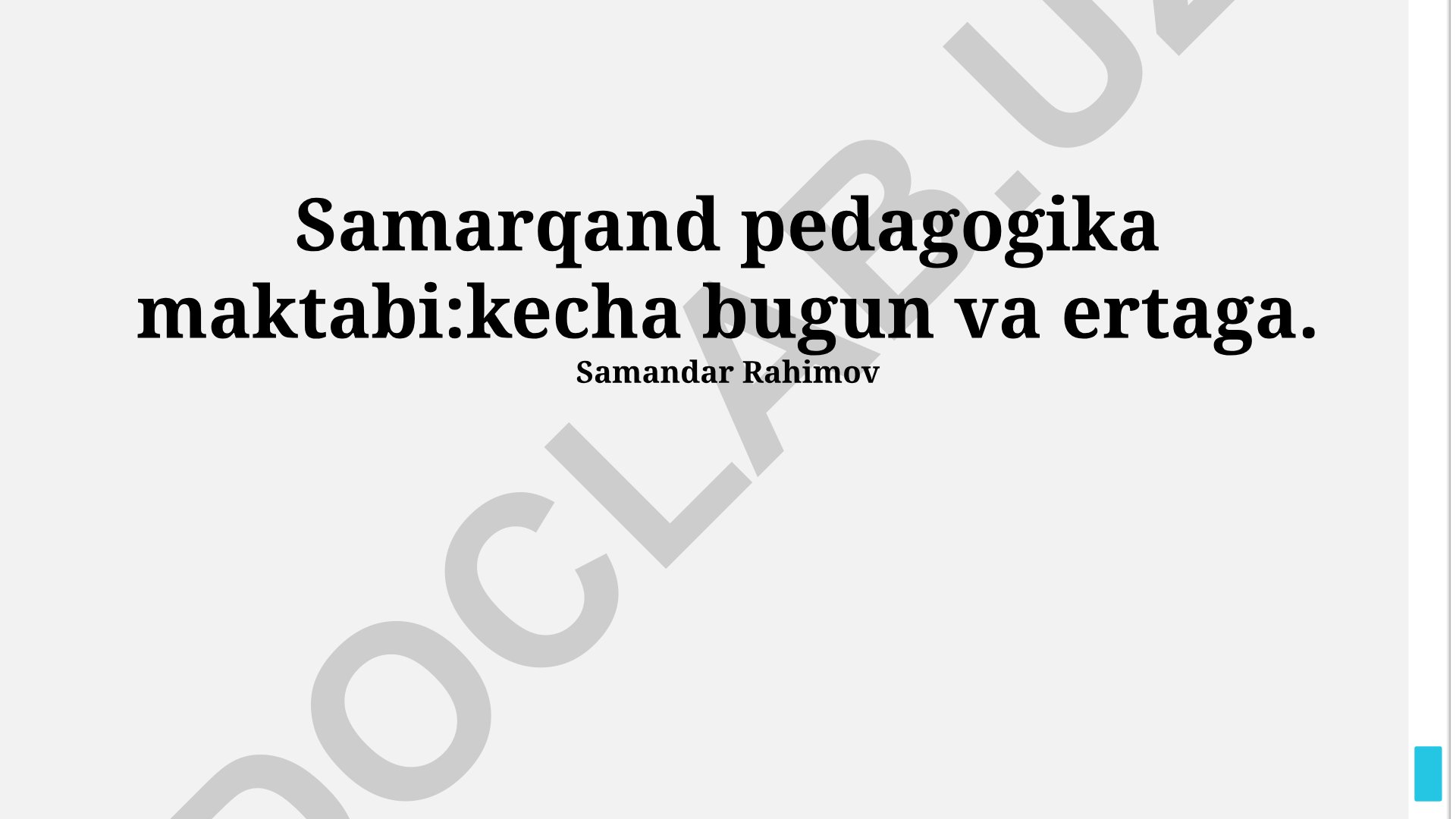 Samarqand pedagogika maktabi: kecha, bugun va ertaga
