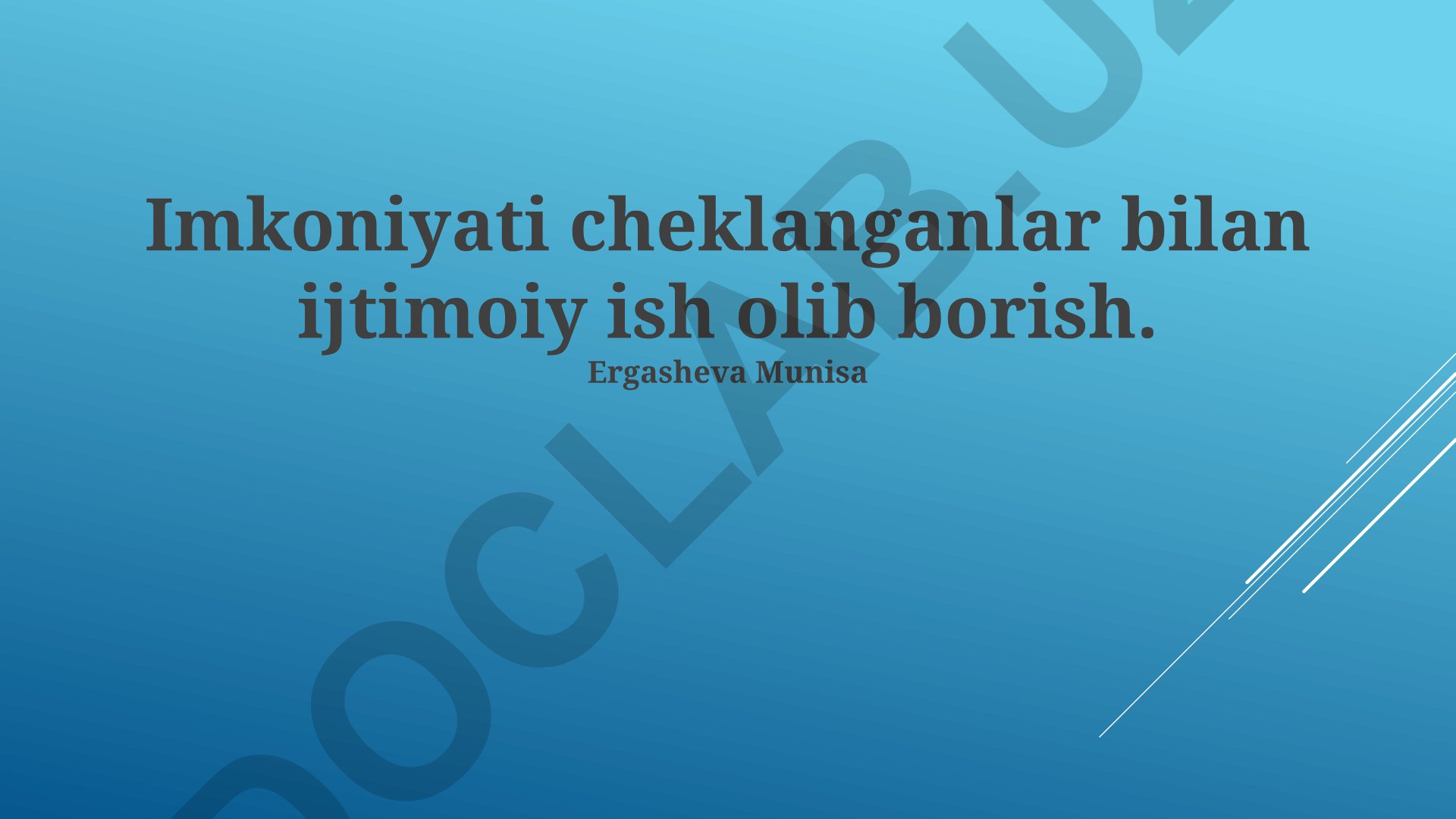 Imkoniyati cheklanganlar bilan ijtimoiy ish olib borish