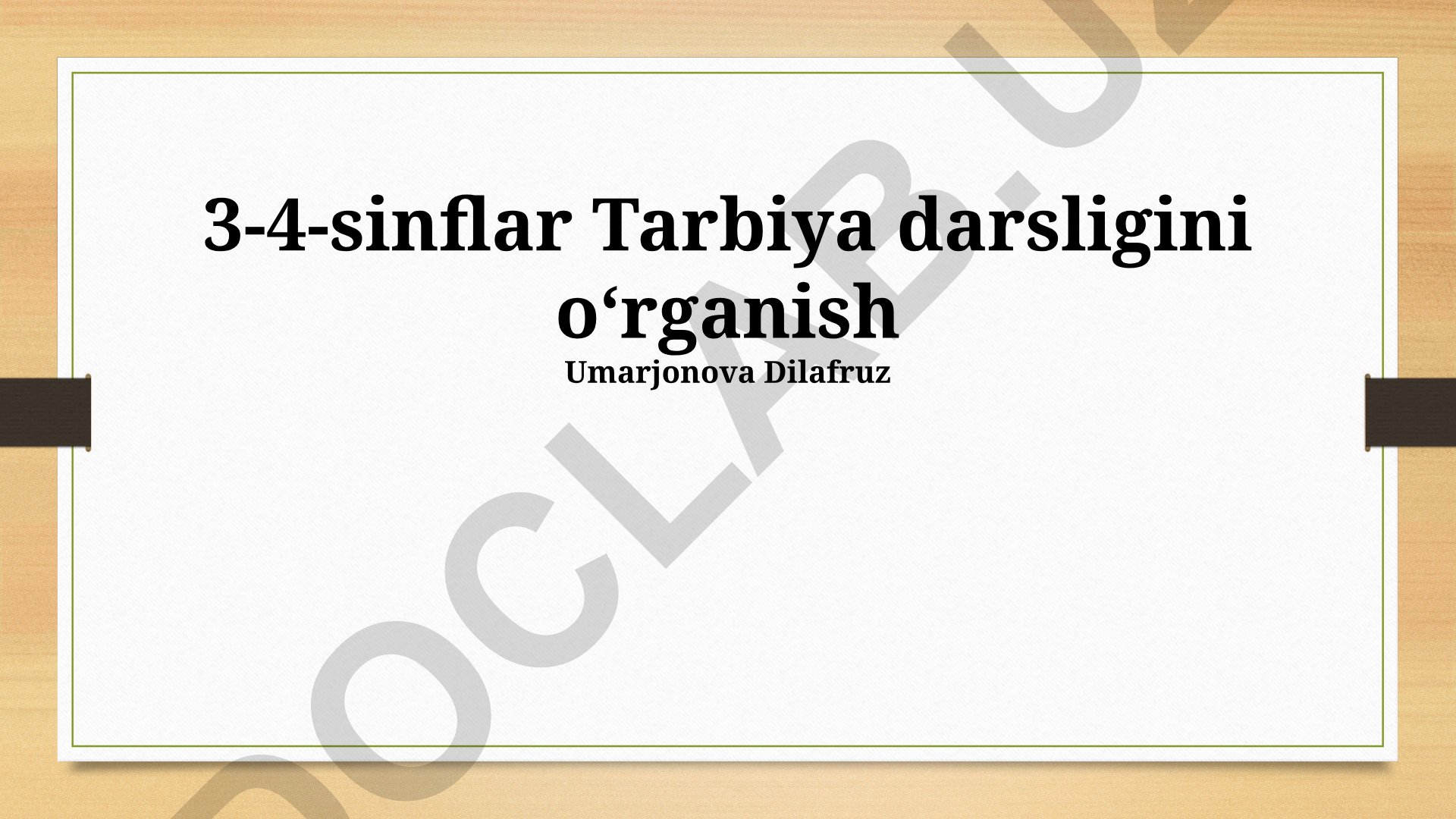 3-4-sinflar uchun ta'lim darslarini o'rganish metodologiyasi