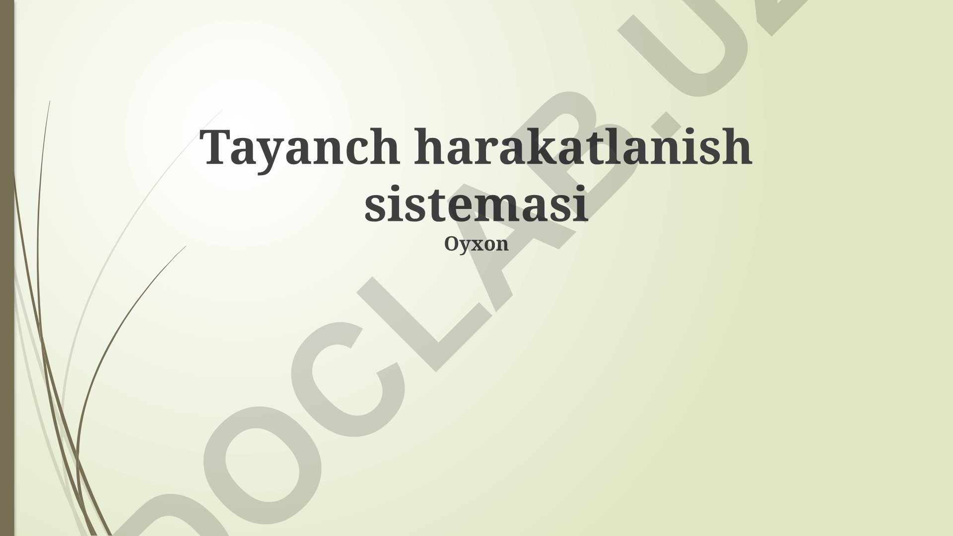 Tayanch harakatlanish sistemasi Oyxon
