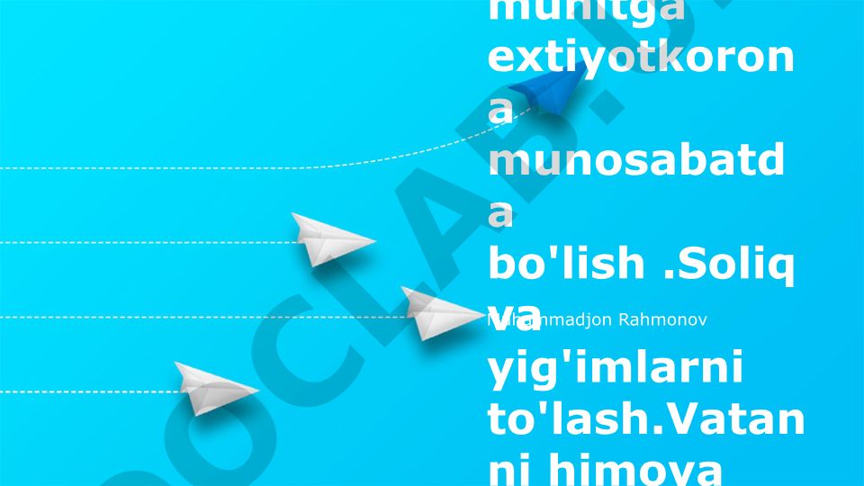Atrof-muhitni muhofaza qilish, soliq to'lash va vatan himoyasining o'zaro bog'liqligi