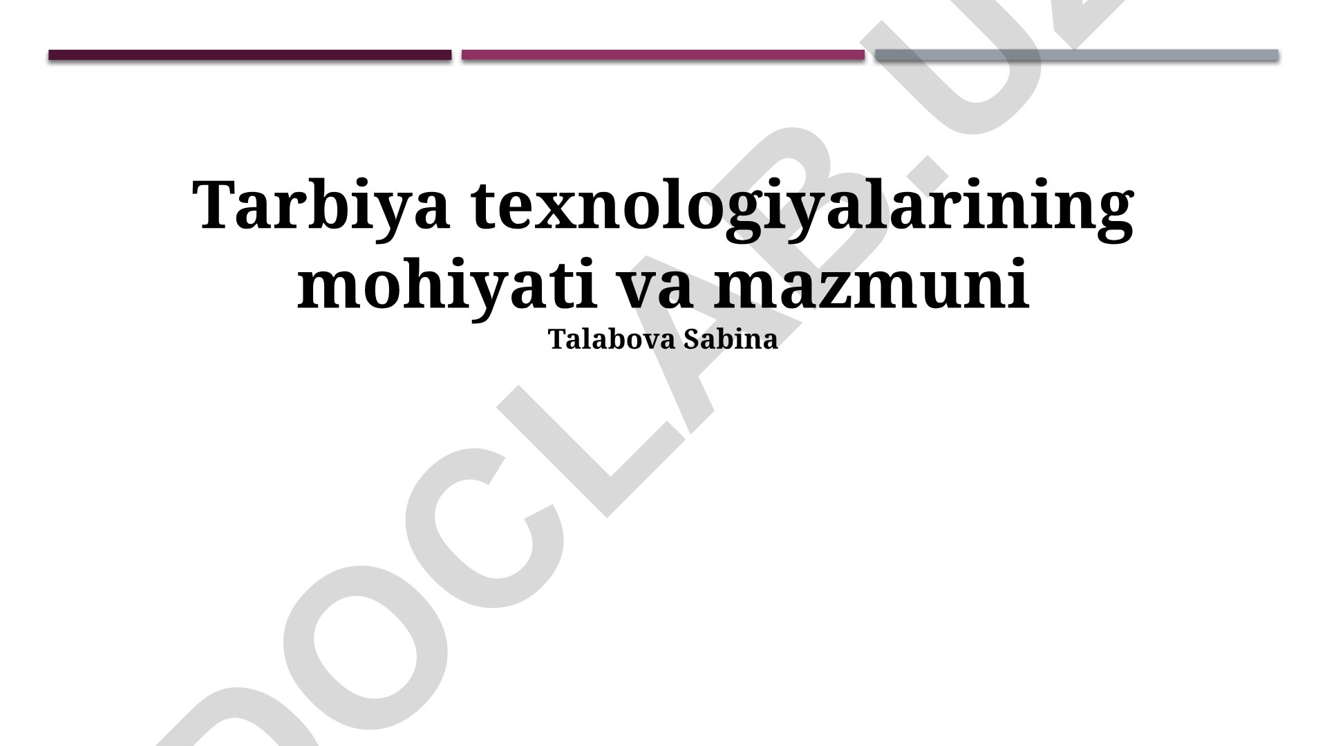 Tarbiya texnologiyalarining mohiyati, mazmuni va zamonaviy usullari